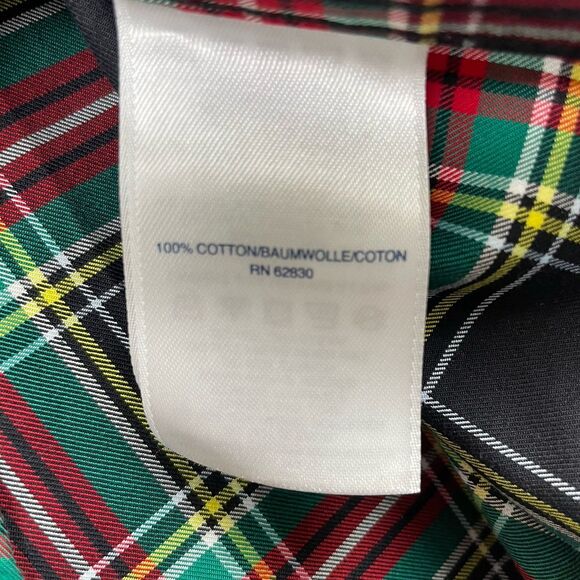 Lands' End Mens Button Down Long Sleeve Black Windowpane Plaid- M/T (15-15 1/2) - Picture 9 of 12